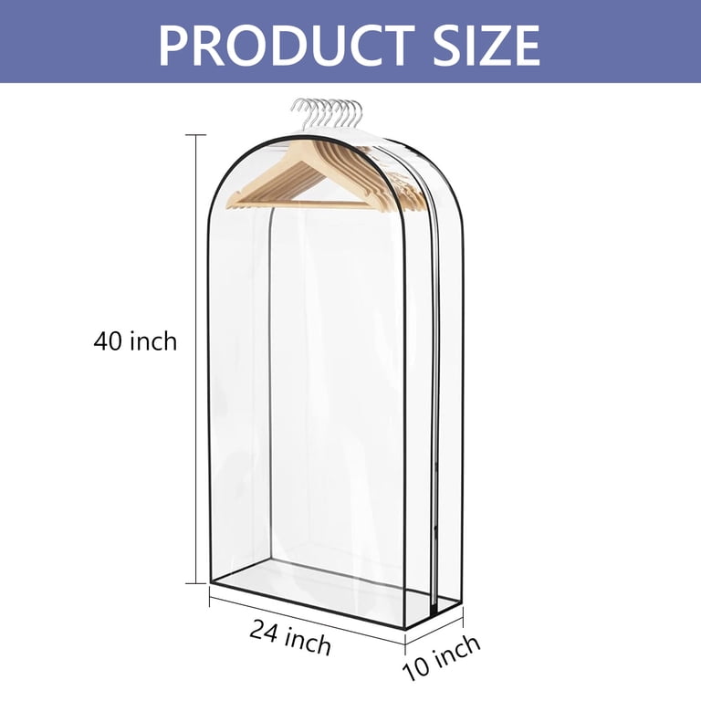 Tripumer Clear Garment Bags, Set of 3 with Gussets photo 7
