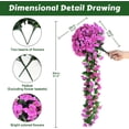 thumbnail image 4 of Flores artificiales colgantes para exteriores, hiedra violeta, plantas y flores colgantes falsas para el hogar, bodas, jardín, patio, cestas colgantes, guirnalda de glicina, ramo de orquídeas,, 4 of 8