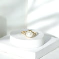 thumbnail image 4 of Rosec Jewels Cultured Freshwater Pearl Bypass Engagement Ring (8mm, 7 Carat, AAA Grade) - Natural Pearl Diamond Ring for Women, 14K Yellow Gold, US 5.00, 4 of 8