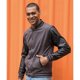 thumbnail image 2 of AWDis Hoods - Chaqueta Letterman para Hombre (Carbón/Negro Intenso), 2 of 2