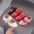 thumbnail image 4 of Xijirk Girls Mary Jane Dress Shoes Vegan Leather with 3D Flower Pearl & Hook Loop for Party Wedding School,9.5-10 Years,Z02 Hot Pink, 4 of 8