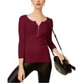 thumbnail image 1 of I.N.C Womens Zip Front Knit Sweater, Red, Medium, 1 of 1