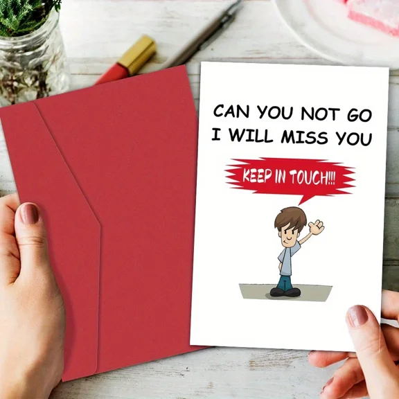 Funny Farewell Card - "Can You Not Go, I Will Miss You!" - Keep in Touch Greeting Card with Envelope - Ideal for Saying Goodbye to Friends or Colleagues