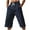 Navy, variant on Men's Casual Drawstring Pants, Lightweight Linen Blend Straight Leg Cropped Pants with Pockets for Summer, Spring