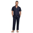 thumbnail image 4 of ANLIQI Mens Pajamas Set 100% Cotton Soft Button Pajamas for Men Short Sleeve Sleepwear 2 Piece Lounge Pjs Sets (Navy Blue,S), 4 of 8