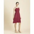 thumbnail image 2 of Moomaya Womens Solid Strap Shoulders Dress, Round Neck A-Line Dress, 2 of 7