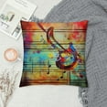 thumbnail image 2 of JEUXUS Music Note Pillow Cover  Colorful Graffiti Creative Plank Stripes Watercolor Art Farmhouse Decorative Throw Pillow Cover Square Cushion Case for Home Sofa Couch Decoration, 2 of 5