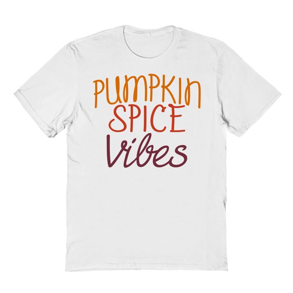 Halloween Pumpkin Spice Vibes Graphic White Men's Cotton T-Shirt