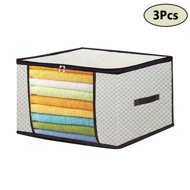 Paquete grande de 3 paños portátiles, organizador de edredón, funda, funda, manta, almohada, debajo de la cama, bolsa de almacenamiento Lankey Bolsa de almacenamiento de ropa