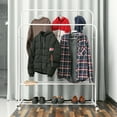 thumbnail image 4 of 2020 New Portable Coat Rack Stand Garment Clothes Hanger Shoes Storage Organiser Easy To Assemble Rotating Universal Wheel -Black/White, 4 of 15