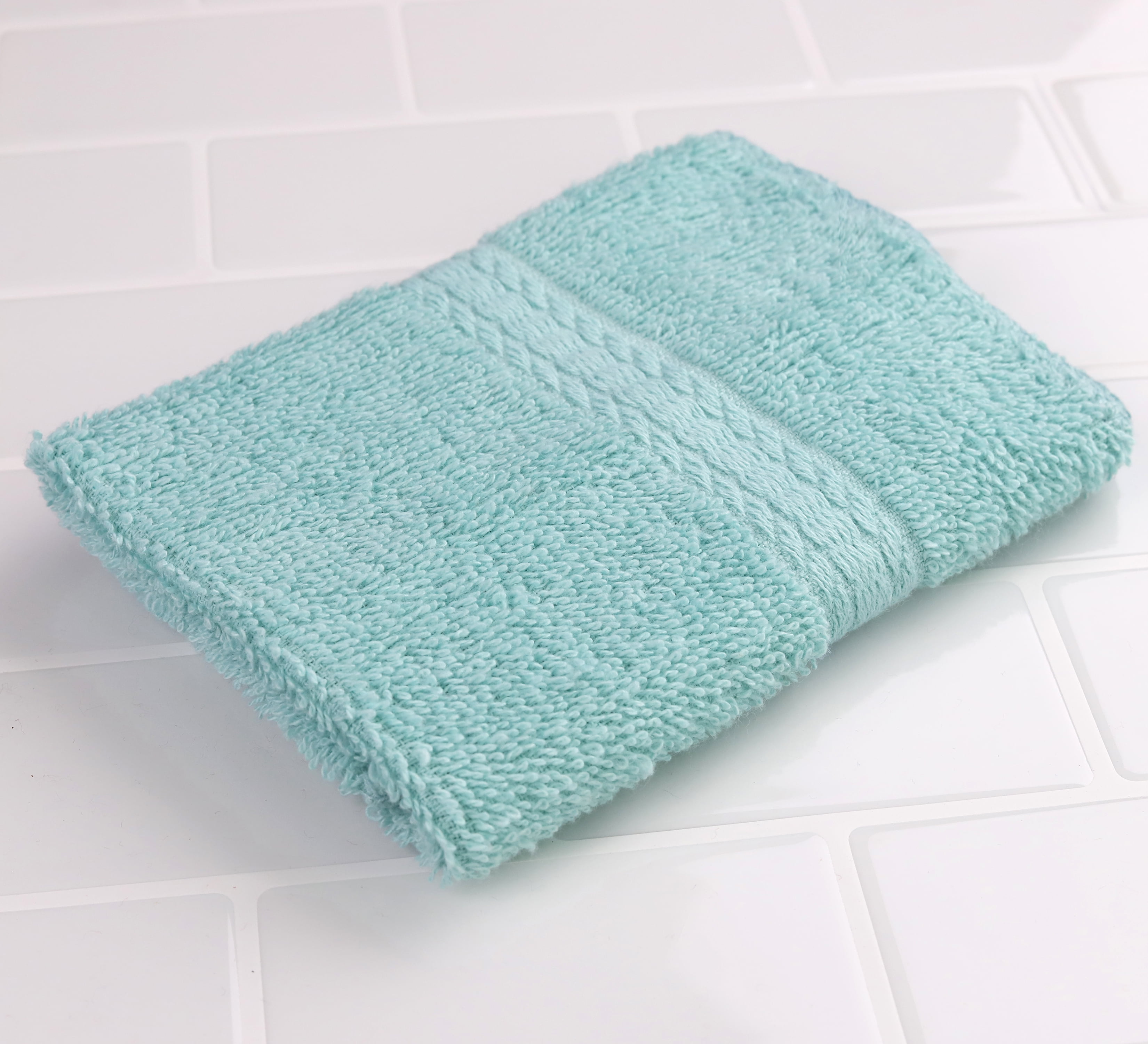 MAINSTAYS BASIC SOLID WASH CLOTH AQUA
