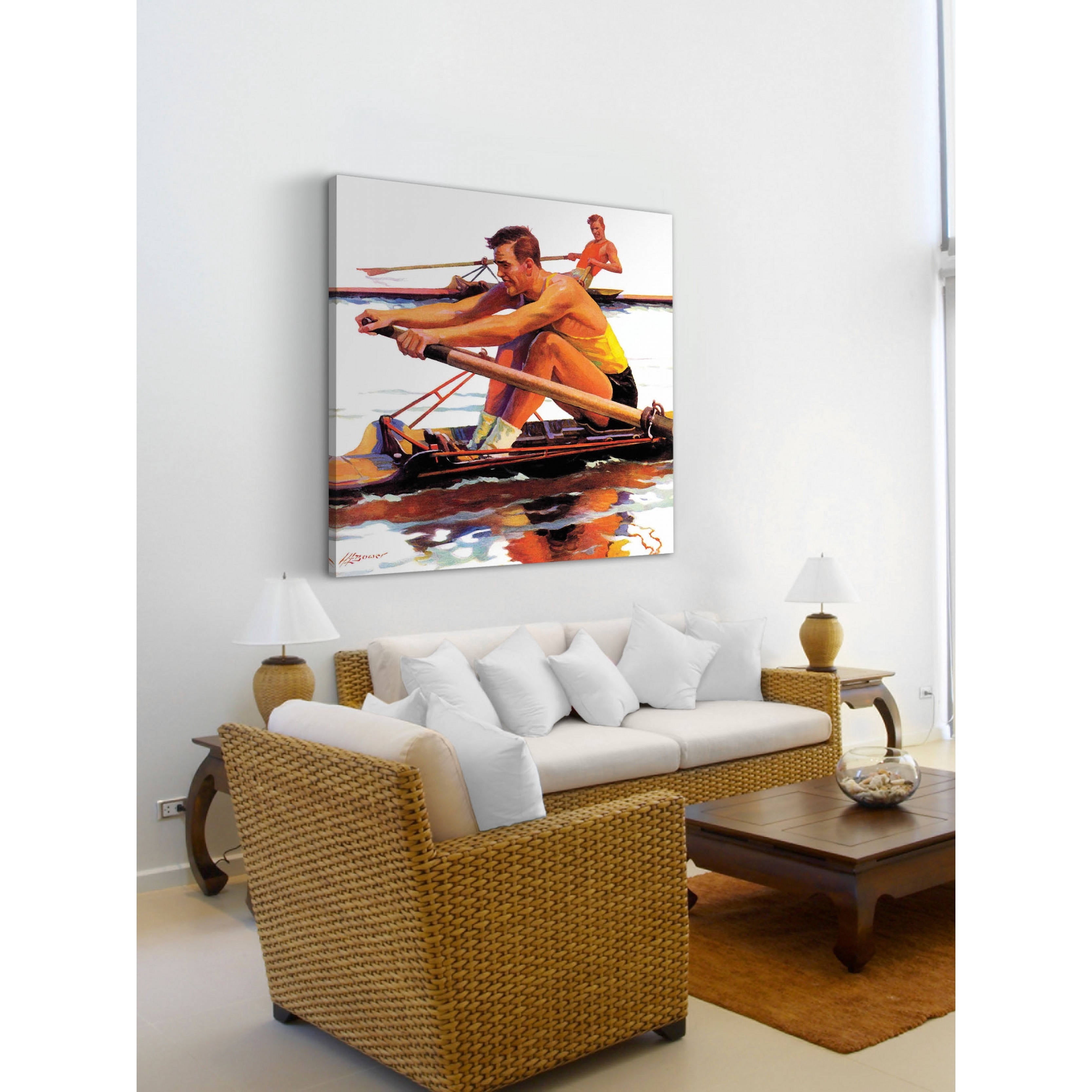 Marmont Hill Sculling Race by Maurice Bower Painting Print on Canvas