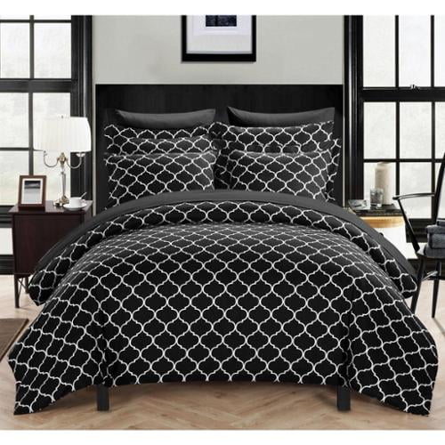 Chic Home Finlay Black 9Piece Bed in a Bag Duvet Cover with Sheet Set