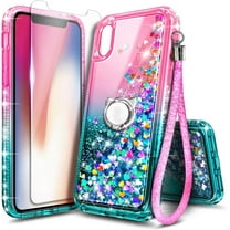 NGB SUPREMACY For iPhone XS Max Phone Case Screen Protector Ring Holder Wrist Strap Lanyard Shiny Sparkly Glitter iPhone XS Max Case Cover