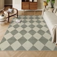 thumbnail image 5 of Lahome Decor 5'x7' Modern Washable Area Rugs for Living Room, 5x7ft Non-Slip Rugs for Bedroom, Farmhouse Checkered Rug, Moroccan Neutral Soft Low Pile Carpet for Office Dining Room Playroom,Green, 5 of 10