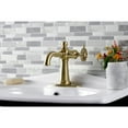 thumbnail image 3 of Kingston Brass KSD3547CG Fuller One-Handle Single-Hole Bathroom Faucet with Deck Plate and Push Pop-Up Drain, Brushed Brass, 3 of 7