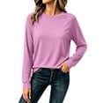 thumbnail image 4 of Ruimatai Womens Casual Tops Crew Neck Raglan Long Sleeve Loose Basic Pullover Blouses, 4 of 9