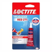 (2 pack) Loctite Threadlocker Red 271 Adhesive Permanent, Pack of 1, Red 0.2 fl oz Tube
