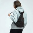 thumbnail image 2 of (Negro) Bolso de pecho retro Mochila para hombre y mujer Bolso bandolera de lona Bolso bandolera para negocios Universidad Escuela Ciclismo Camping Viajes, 2 of 5