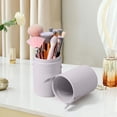 thumbnail image 6 of Yatlte Portable Makeup Brush Holder, Waterproof PU Leather Travel Makeup Brush Case Bag Cup, Brush Storage Dustproof Bag (White), 6 of 7