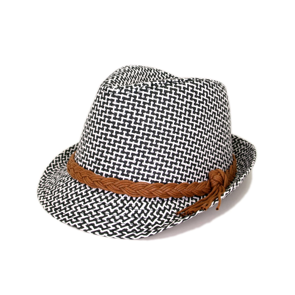 Unisex Premium 2 Tone Fedora Straw Hat with Braided Band - Walmart.com