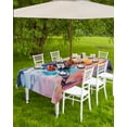 thumbnail image 4 of Fsddascl Ice Hockey Players Outdoor Tablecloth - 60x102 Inch Rectangle Dining Table Cover, Sports Watercolor Ombre Abstract Art Waterproof Outdoor Table Cloth with Umbrella Hole & Zipper for Patio, 4 of 7