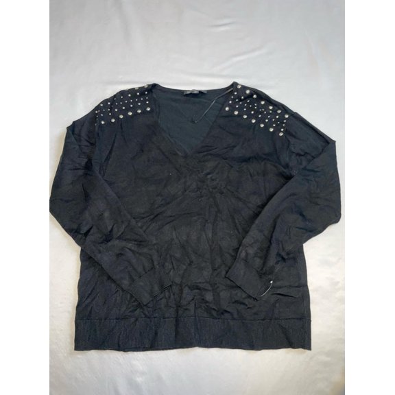 MSRP $100 Inc International Concepts Studded Sweater Black Size Medium