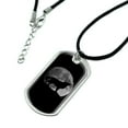 thumbnail image 2 of Wolf Howling Moon Silhouette Military Dog Tag Pendant Necklace with Cord, 2 of 4