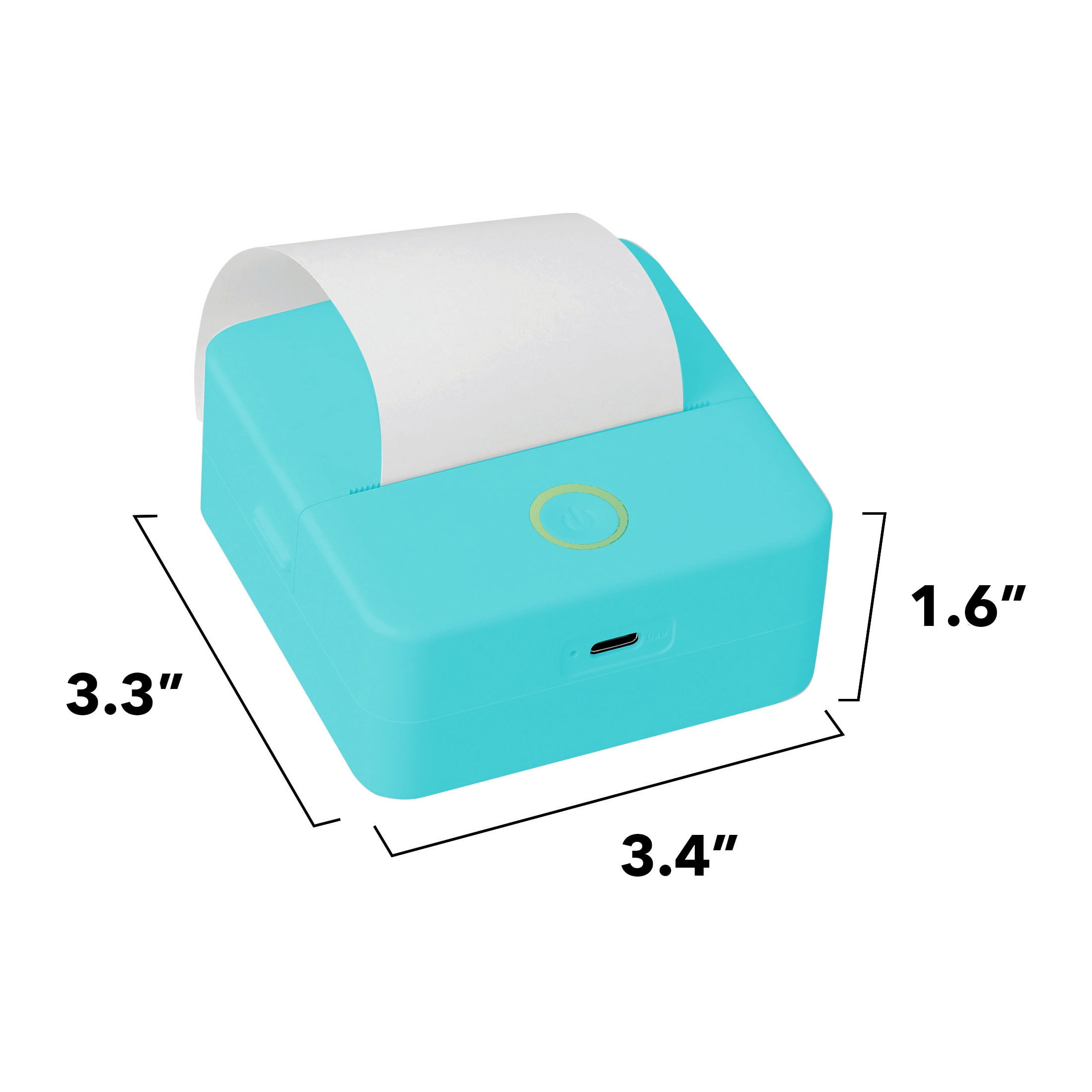Core Innovations CTP500 Bluetooth Mini Portable Inkless Thermal Printer & Label Maker + Paper, Android & iOS (Teal)