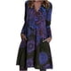 thumbnail image 1 of Moda mujer verano Vintage Retro Casual manga larga cuello en V vestido estampado Floral Fridja nbo4031, 1 of 5