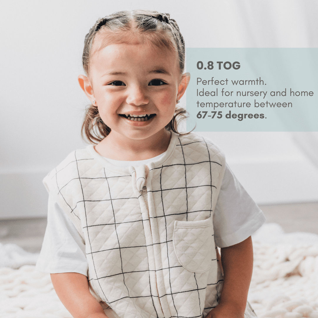 Tealbee Dreamsuit - Bamboo Sleep Sack with Legs - (0.8 Tog) Checkered 3T-4T