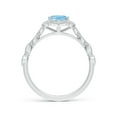 thumbnail image 2 of ANGARA Natural Oval 1 ct Aquamarine Trillium Floral Shank Ring in 14K White Gold for Women (Size-8x6mm) | March Birthstone, Birthday, Anniversary, Jewelry Gift for Women | Natural Aquamarine Ring, 2 of 9