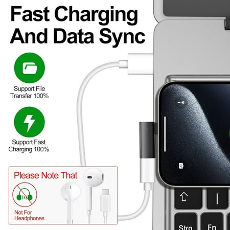 SZGMENG 2Pack High Quality 90 Degree Lightning to USB Charger Converter for iPhone 15/15Pro/15 Max Plus S24 S23 Air - Premium Product with Superior Performance - Supports 27W PD Fast Ch