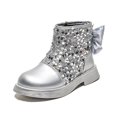 thumbnail image 2 of Gibobby Toddler Girls Cowgirl Boots Western Glitter Cowboy Boot Ankle Boots Little Kids Big Kid Horse Riding Shoes Party Birthday Dress Up,Silver,9-9.5 Y, 2 of 6