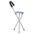 thumbnail image 2 of Asiento de viaje Taburete de bastón Asiento de bastón Soporte de bastón plegable Tubo de acero inoxidable engrosado Esponja suave Bastón de caminar portátil con asientos para ANGGREK Otros, 2 of 4