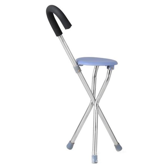 Foldable Cane Holder Travel Seating Cane Stool Walking Cane With Seating Foldable Cane Holder Thickened Stainless Steel Pipe Soft Sponge Portable Walking Cane With Seating For