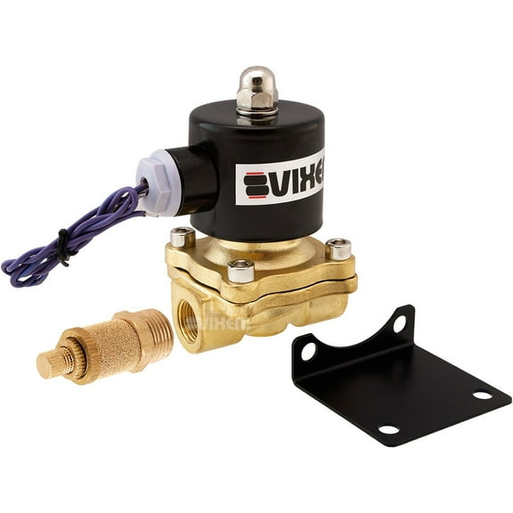 Vixen Air 3/8" NPT Air Ride Suspension High Flow Electric Air Valve (Solenoid) 210 PSI with One 3/8" Flow/Dump Control Valve VXF2038M