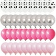 thumbnail image 5 of 50 Uds. Globos de vaca rosa, roja y rosa, globos con estampado de vaca, globo plateado metálico, globos de látex rosa claro rosa intenso, 5 of 5