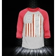 thumbnail image 2 of Shop4Ever Men's We The People American Flag Raglan Baseball Shirt X-Large Black/White, 2 of 4