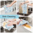 thumbnail image 2 of Yayeee 6 Pack Kitchen Dish Cloths Set for Washing Soft Drying Absorbent Microfiber Towels, Blue Rabbits, 2 of 9
