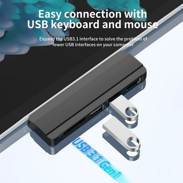 Estación de acoplamiento con 4K HDMI Compatible con 2 ranuras USB 3.0 TF para Surface Pro 6 5 4 Universal Accesorios Electrónicos