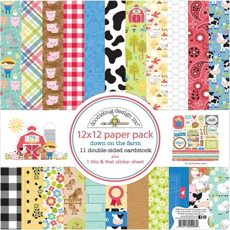UPC: 0842715059962 | Doodlebug Double-Sided Paper Pack 12 X12  11/Pkg-Down On The Farm