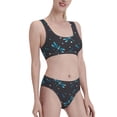 thumbnail image 4 of High Waisted Bikini Sets For Women, Blue Heart Dragonfly Swimsuits Tummy Control, Two Pieces Bathing Suit, 4 of 8