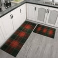 thumbnail image 3 of Christmas Kitchen Mat Set of 2 Anti Fatigue Kitchen Mats for Floor,Merry Christmas Red Green Buffalo Plaid Kitchen Rugs and Mats for Bathroom,Room Cook (47x17+30x17in), 3 of 7