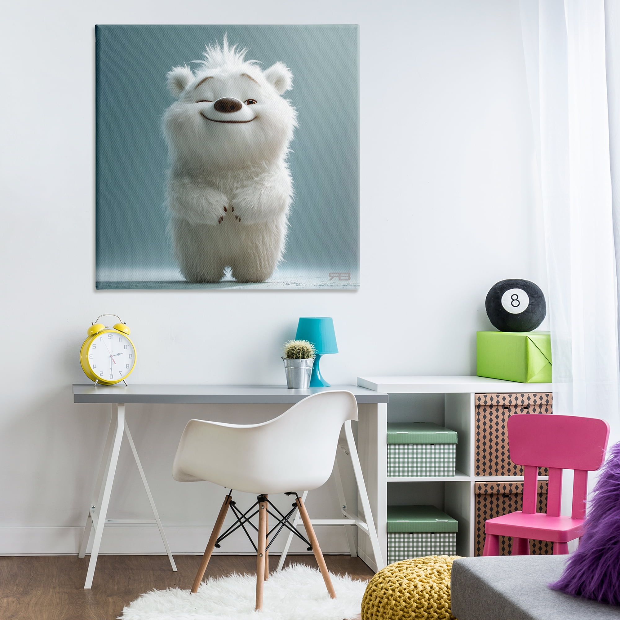 Stupell Industries Smiling Polar Bear Cub Animals Painting Wrapped Canvas Art Print Wall Art, 36 x 36