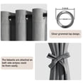 thumbnail image 3 of JIUZHEN Grey Velvet Curtains 96 inches for Living Room - Thermal Insulated Room Darkening Grommet Thick Velvet Window Drapes for Bedroom/Dining, Set of 2 with Tiebacks, W52 x L96, 3 of 9