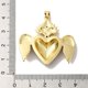 thumbnail image 3 of Rack Plating Brass Micro Pave Cubic Zirconia with Epoxy Resin Pendants Cadmium Free & Lead Free Real 18K Gold Plated Long-Lasting Plated Heart with Wing Red 37x38x5.5mm Hole: 3mm, 3 of 3