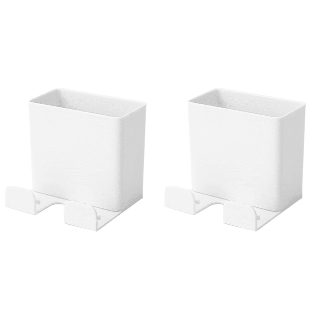 Soporte Pared Caja Almacenamiento Control Remoto Organizador Enchufe para () Blanco