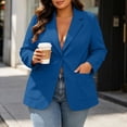 thumbnail image 7 of Nfurl Womens Blazers Plus Size Business Work Casual Long Sleeve Suit Jackets with Pockets Loose Fit Fall Office Single Breasted Blazers Blue,XXXXXL, 7 of 7