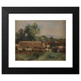 thumbnail image 2 of Gustave Henri Colin 24x20 Black Modern Framed Museum Art Print Titled - A Village (ca 1880), 2 of 5